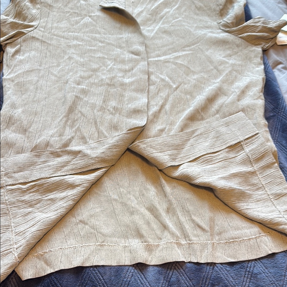 Vintage MAren Petite Women’s Tan Button Down Lightweight Top & Pant 16 petite - Picture 11 of 15